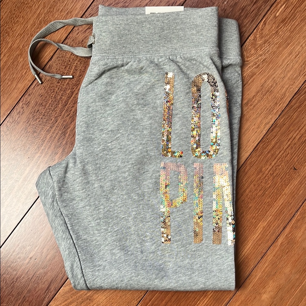 Nwt Y2k Pink Victorias Secret Signature Fit Bling Sequin Sweats